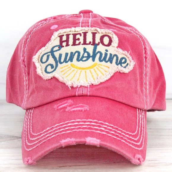Accessories - NWT Distressed Salmon Hello Cap